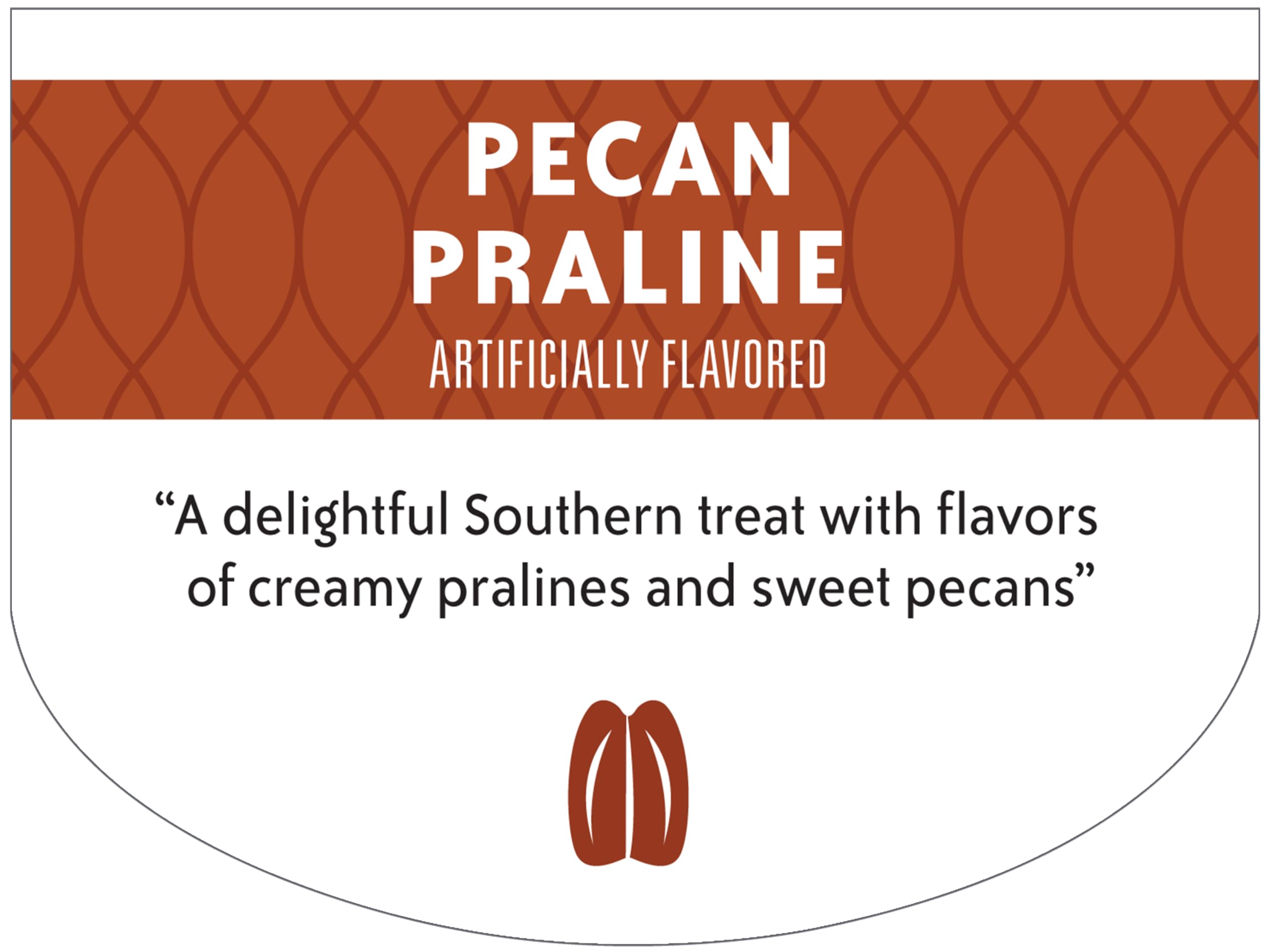 Roasted Arabica beans from Community Coffee shape the rich pecan praline flavor.