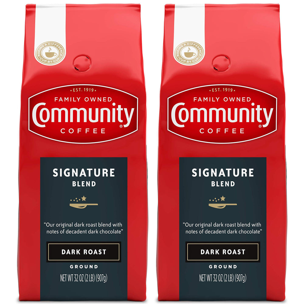 Community Coffee Signature Blend 2-pack 32 oz bags for versatile home brewing.