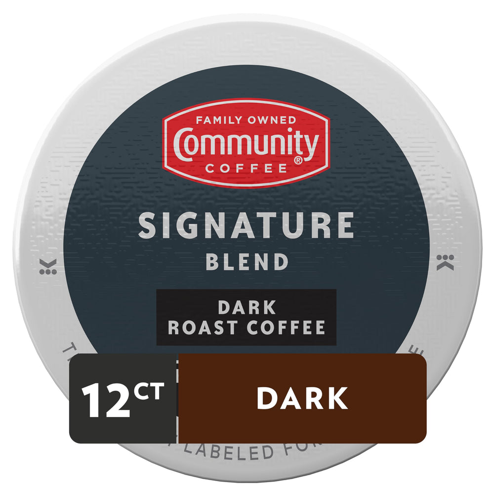 Community Coffee Signature Blend Arabica beans in a single-serve pod for convenient mornings.