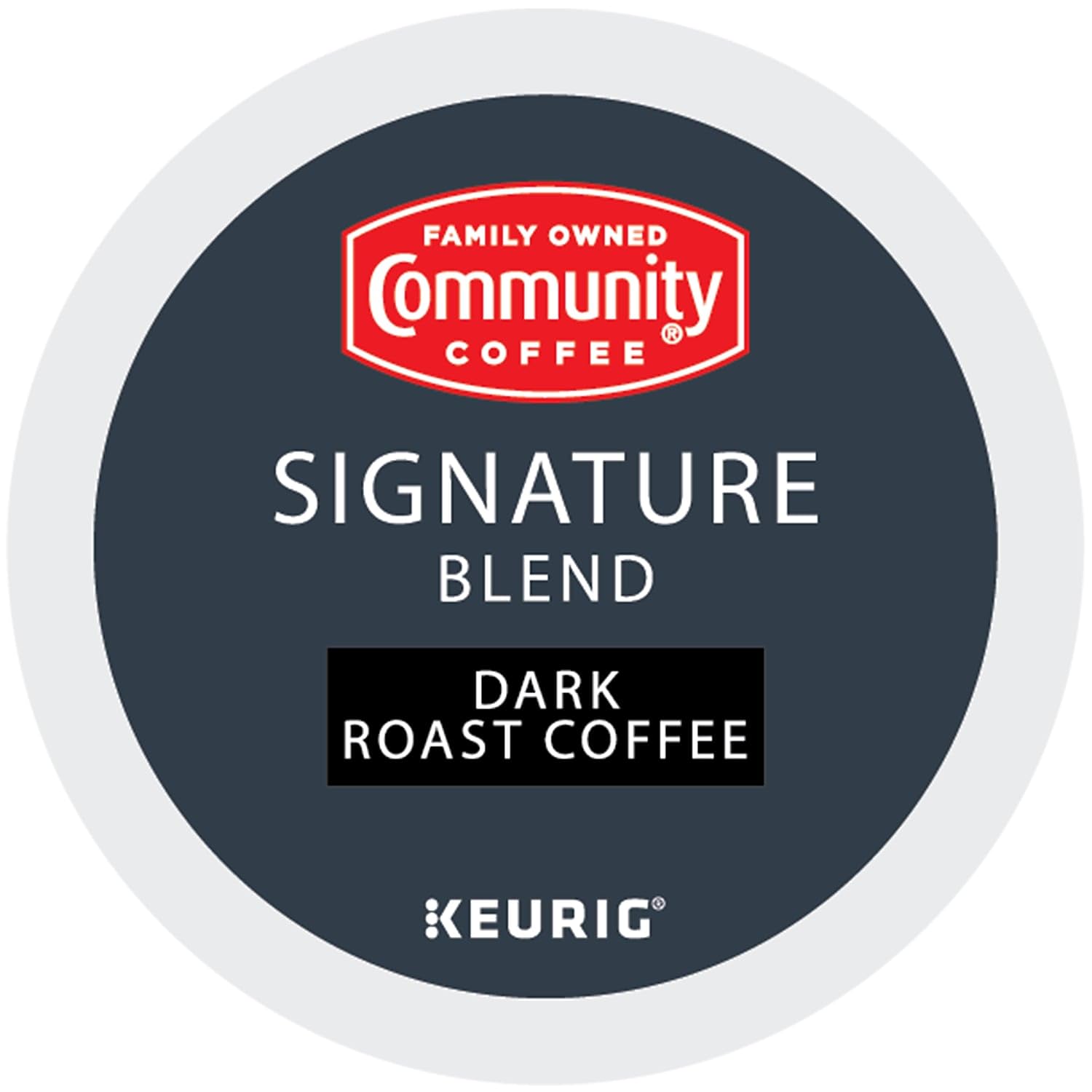 Brewed Community Coffee Signature Blend cup showcasing rich dark roast notes