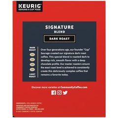 Pouring Community Coffee Signature Blend Dark Roast into a cup reveals bold, smooth flavor