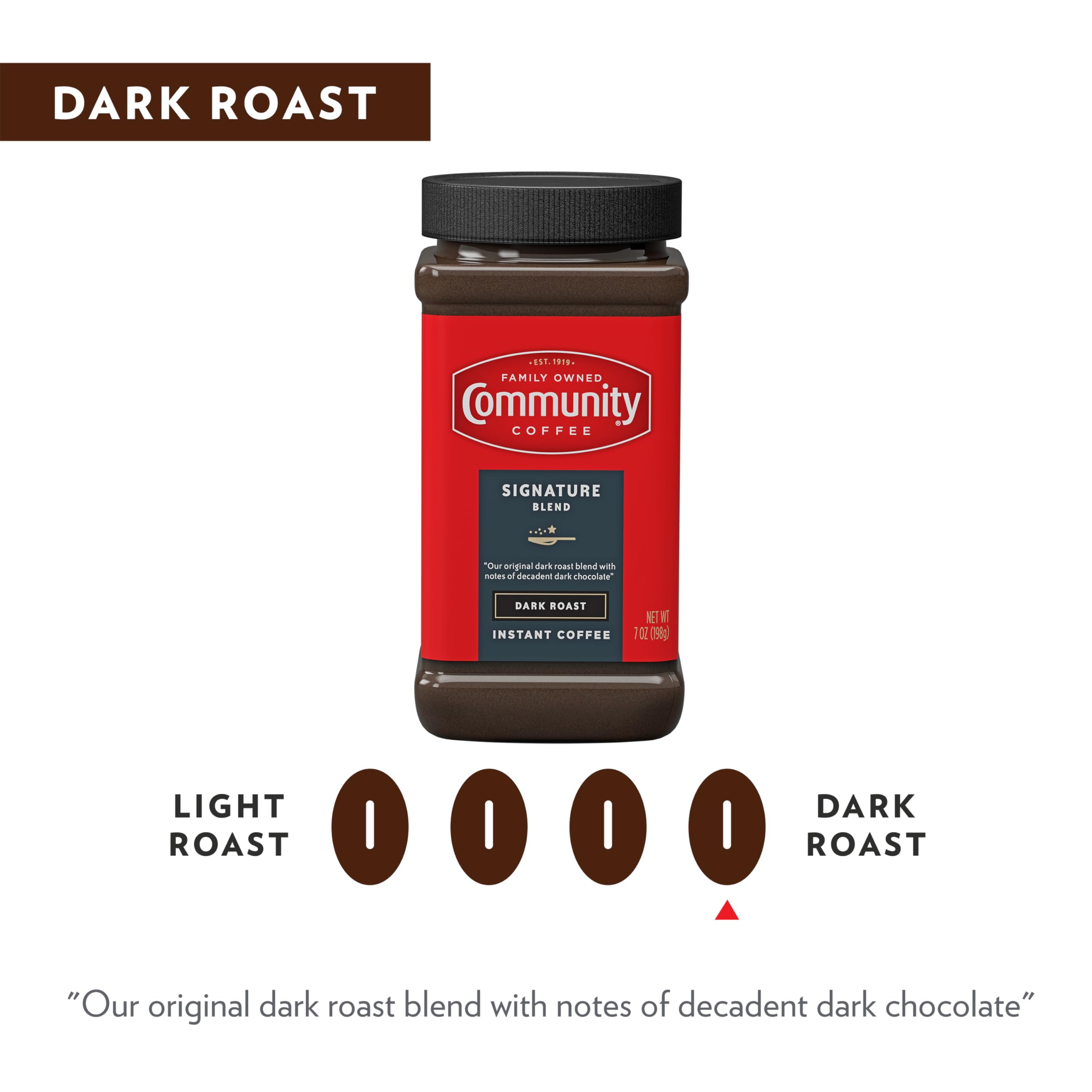 Community Coffee Signature Blend being poured into a cup for easy preparation.