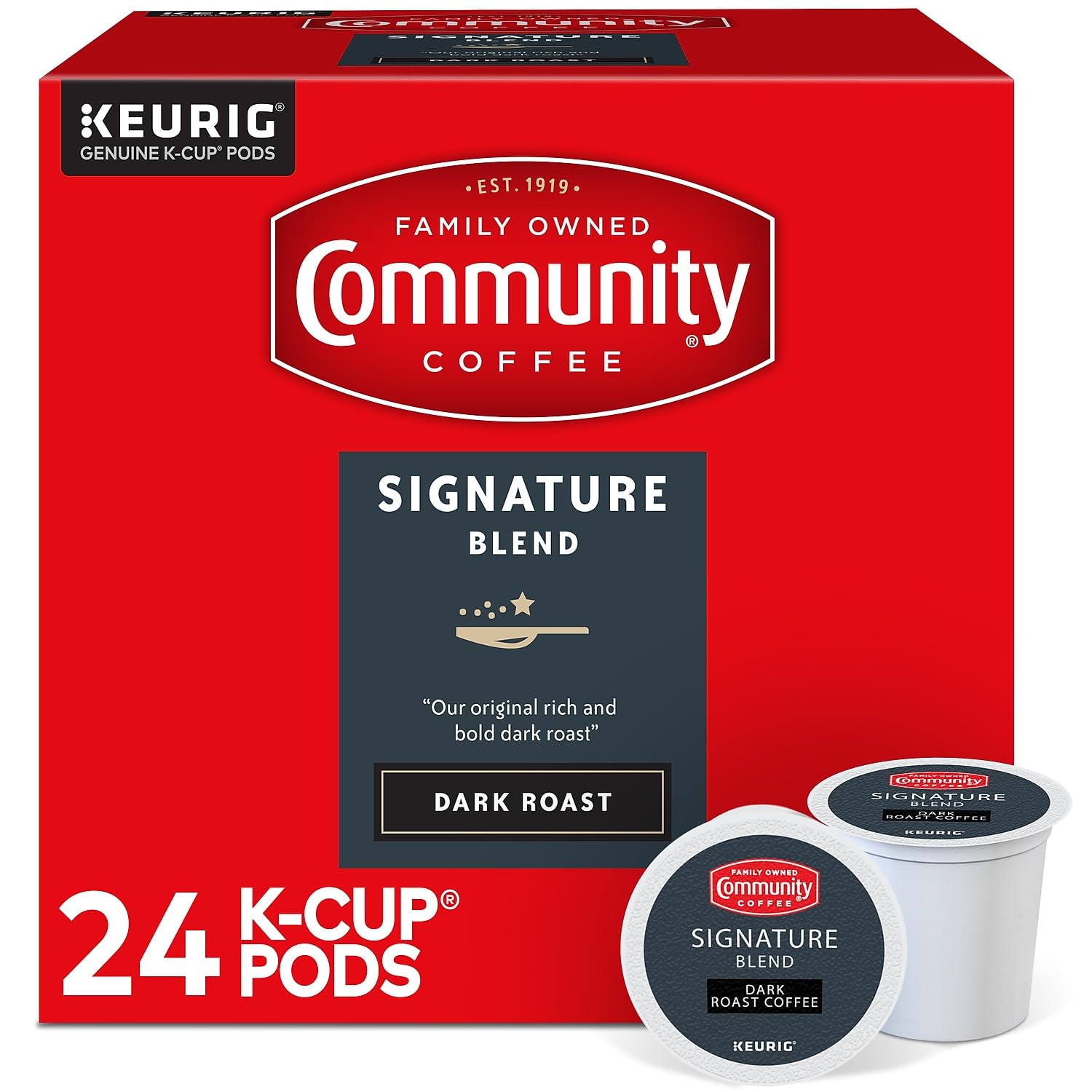 Community Coffee Signature Blend 24-count pack for quick, everyday coffee routines