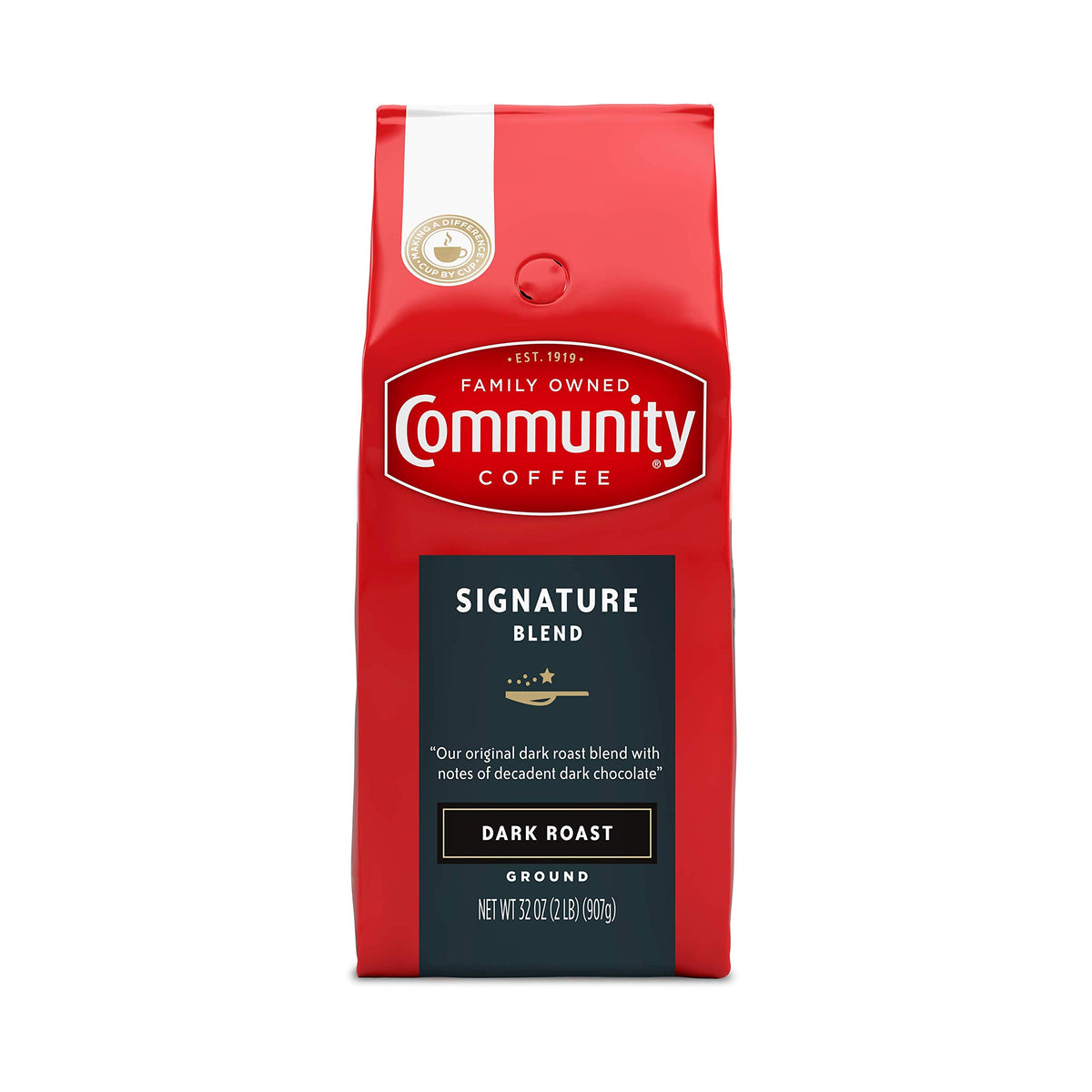 Community Coffee Signature Blend two 32-ounce bags for home use.