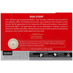 Vanilla Sweet Cream label on Community Coffee pod packaging highlighting natural flavors.