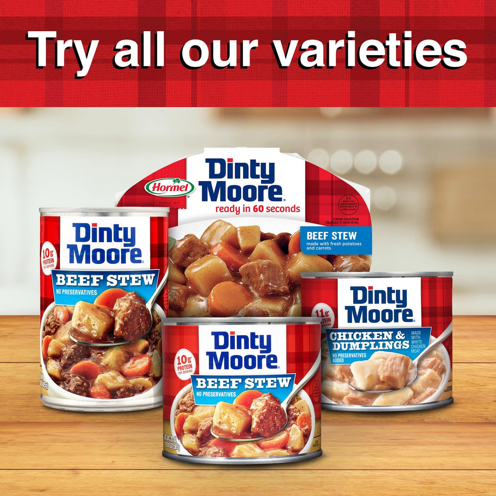 Compleats Dinty Moore Beef Stew kitchen scene ideal for a quick meal