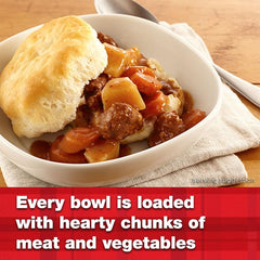 Compleats Dinty Moore Beef Stew pot and spoon ready to serve comforting warmth