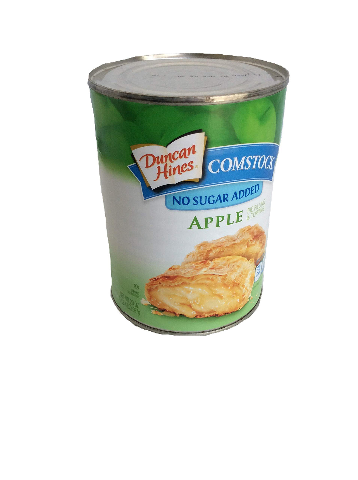 Comstock No Sugar Added Apple Pie Filling and Topping front view, ready for quick baking