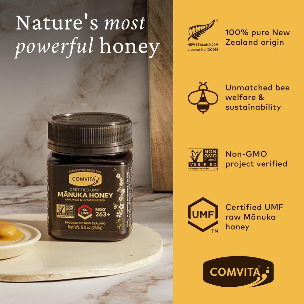 Comvita Manuka honey raw unpasteurized jar great for spoons