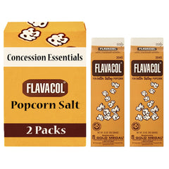 Concession Essentials Flavacol popcorn salt pack front view for easy movie-night flavor boost.