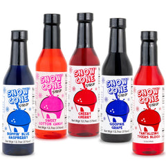 Concession Express blue raspberry snow cone syrup pour over shaved ice for vibrant flavor