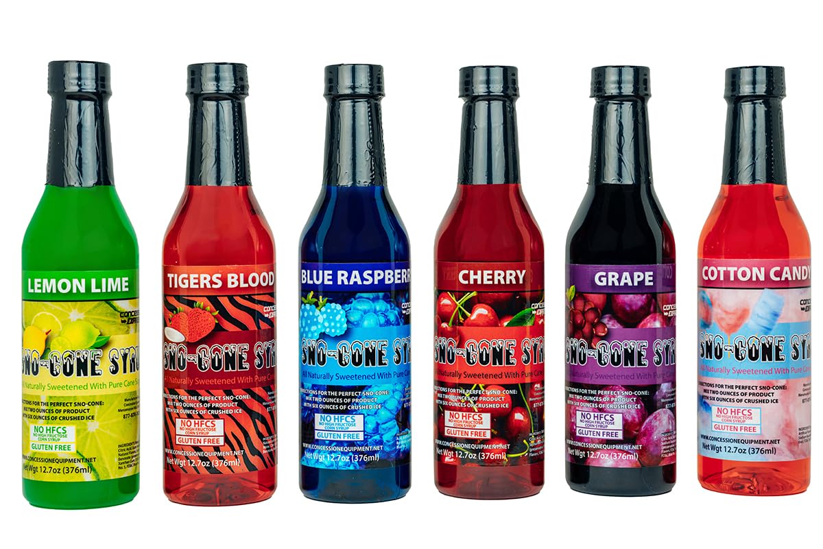 Concession Express Sno-Cone Syrup Blue Raspberry pour enhances at-home ice treats