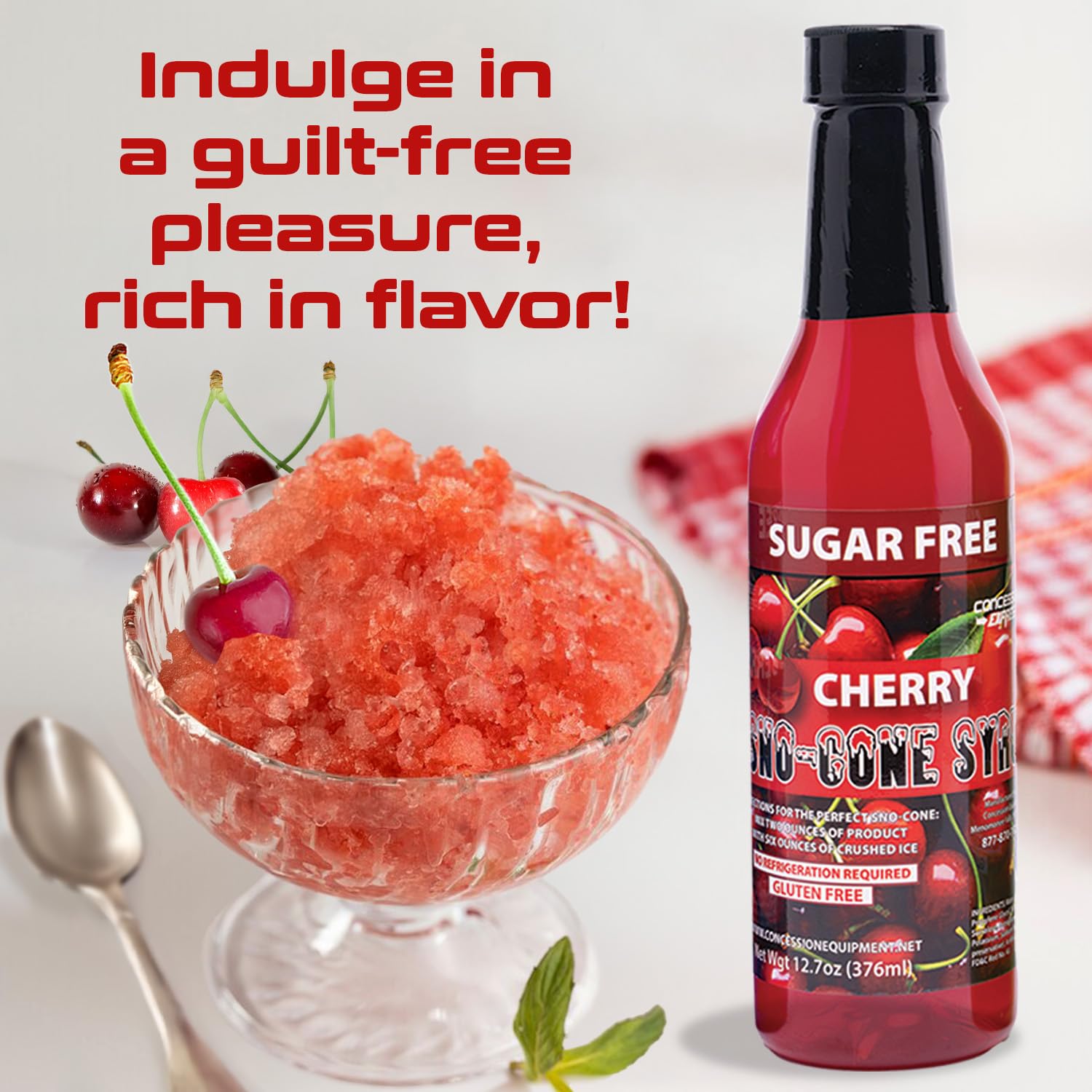 Concession Express fruit punch syrup pairs well with snow cones for fruity boost.