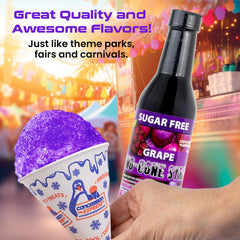 Concession Express grape syrup adds vibrant grape sweetness to sno-cones.