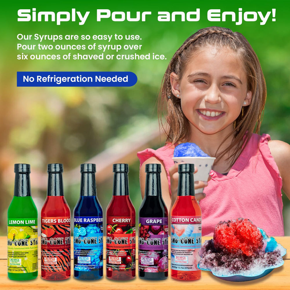 Concession Express Sno-Cone Syrup Grape pour provides bold party flavor