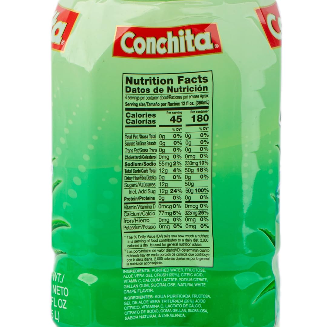 Conchita Aloe Vera Juice Drink ingredients close-up, highlighting aloe pulp for a textured, refreshing sip.