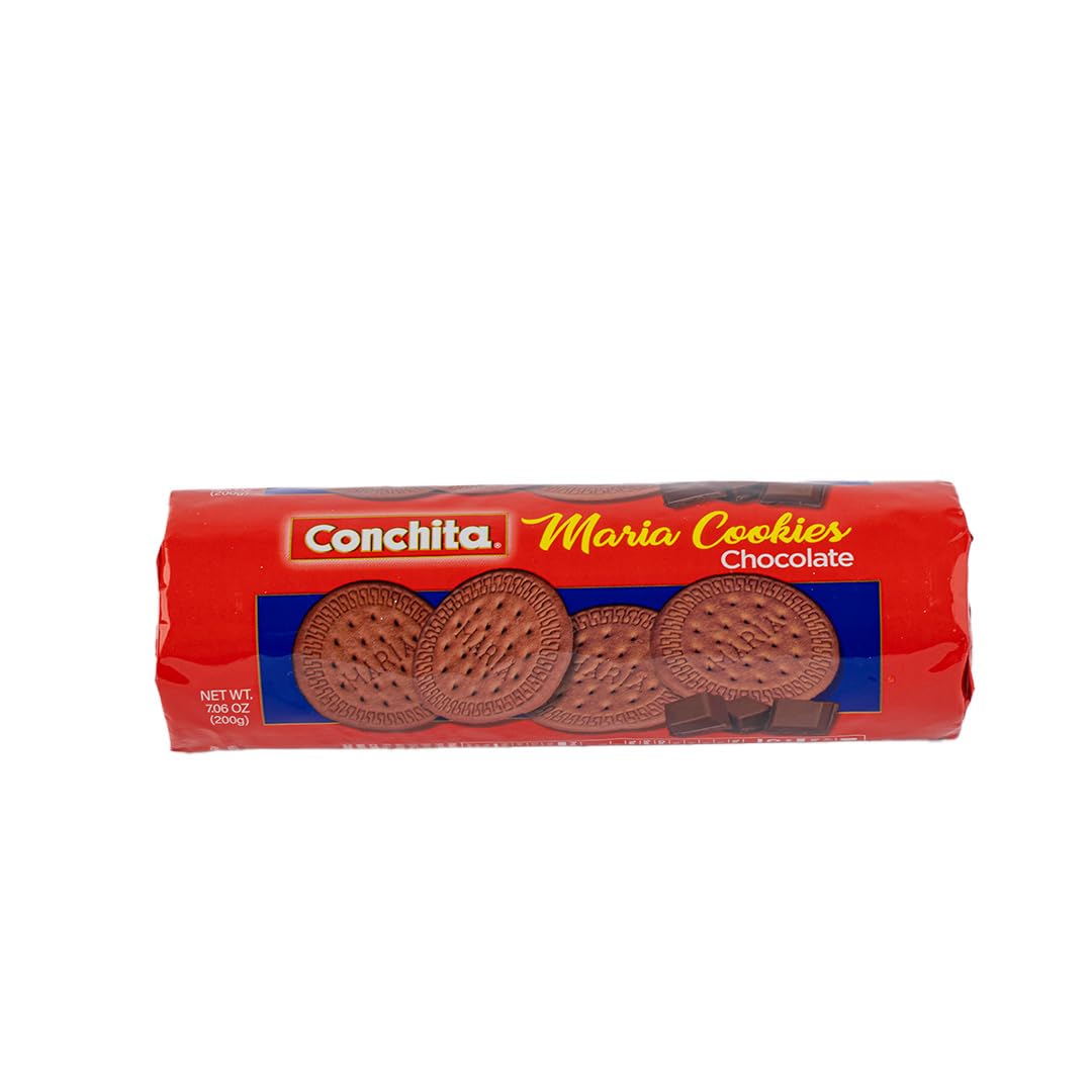 Conchita Chocolate Maria Cookies on a coffee table, perfect for a quick snack.