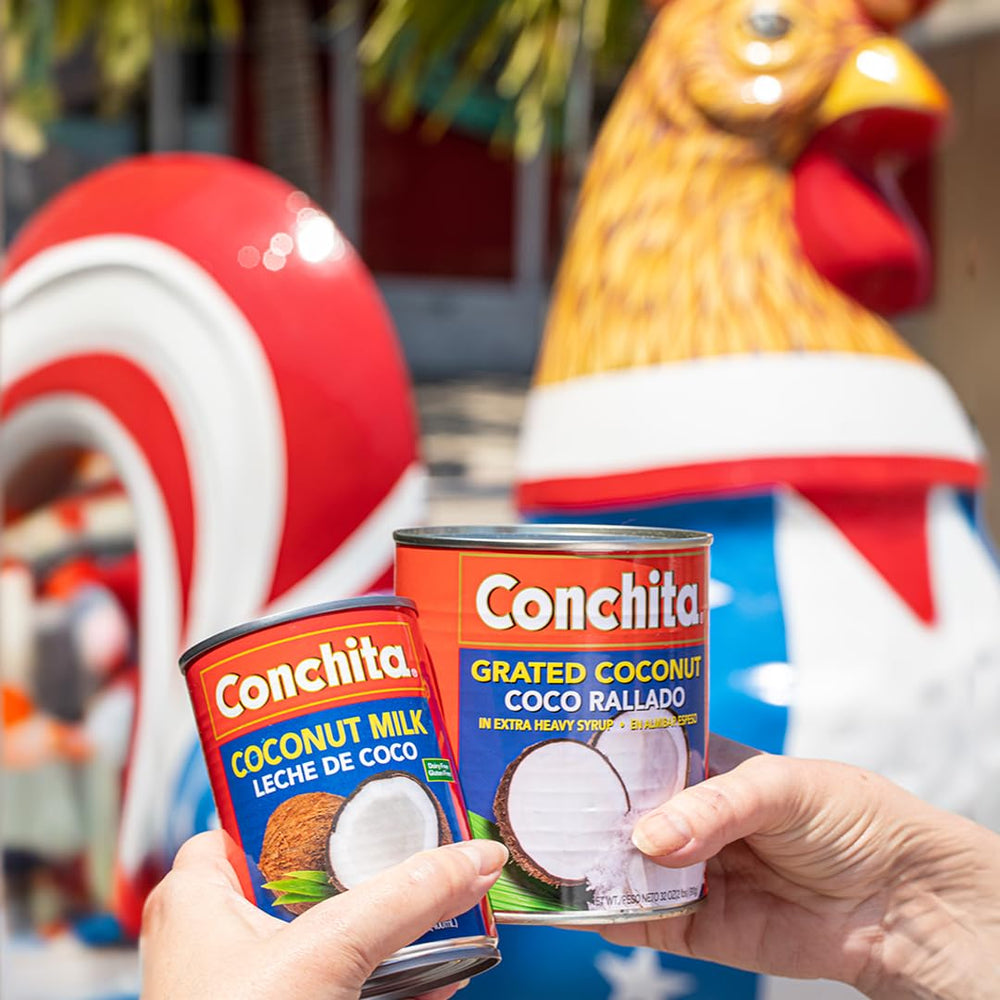 Conchita coconut shavings topping for tropical desserts.