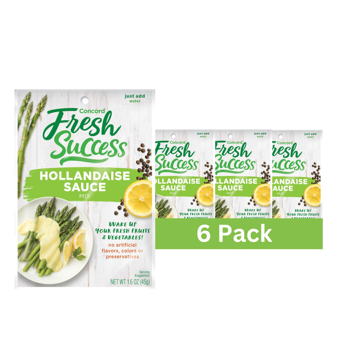 Concord Foods Hollandaise pack front with lemon-butter blend for gourmet meals