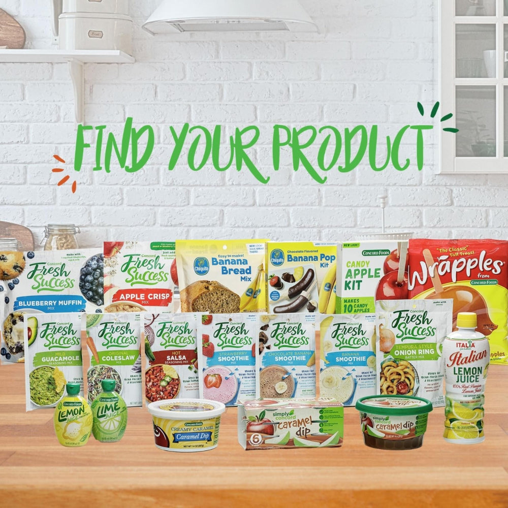 Family dinner scene with Concord Foods Potato Topping adds convenient, tasty crunch.