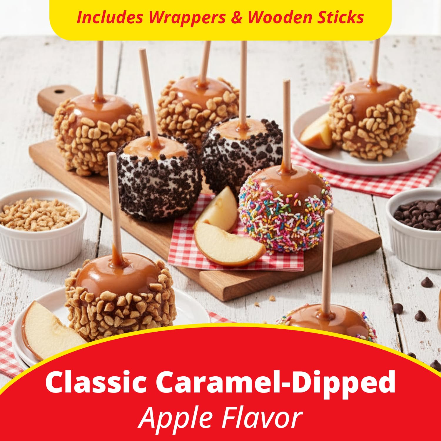 Concord Foods Wrapples-finished-caramel-apple displays ready-to-enjoy treats.