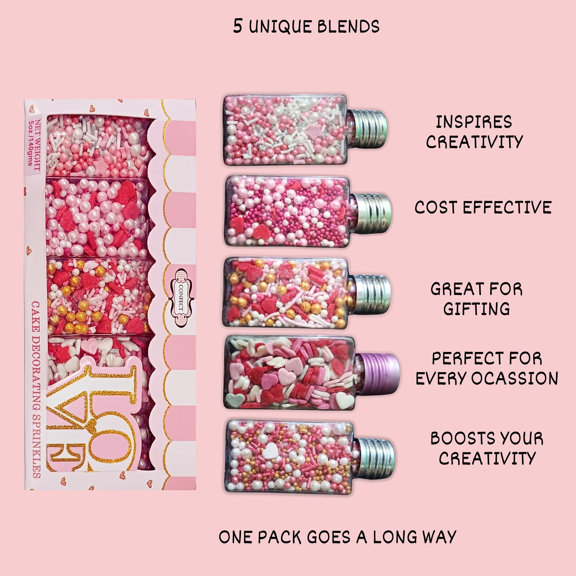 Confect reusable jar packaging keeps sprinkles fresh and organized