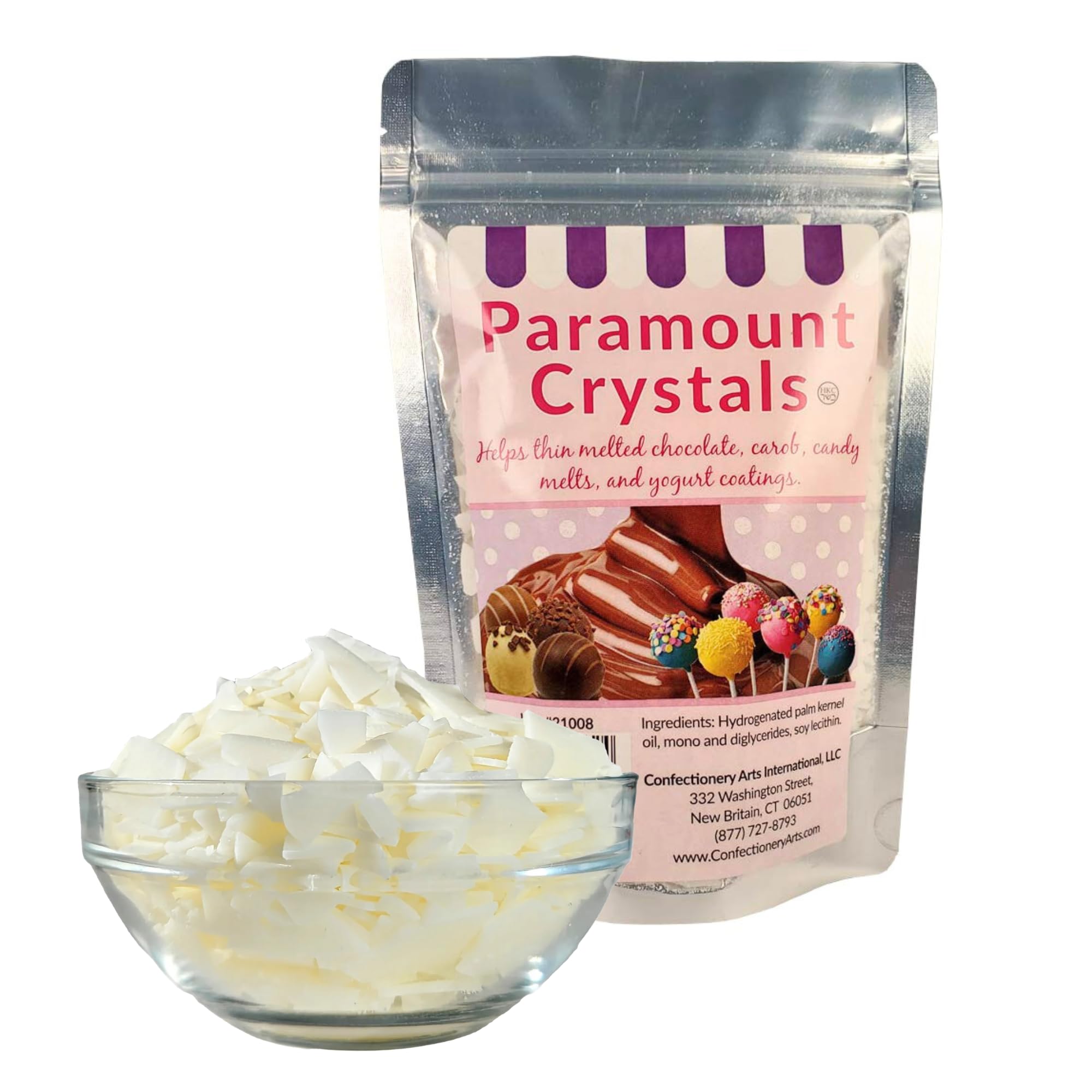 Confectionery Arts Paramount Crystals 4oz bag for smooth, glossy candy melts.