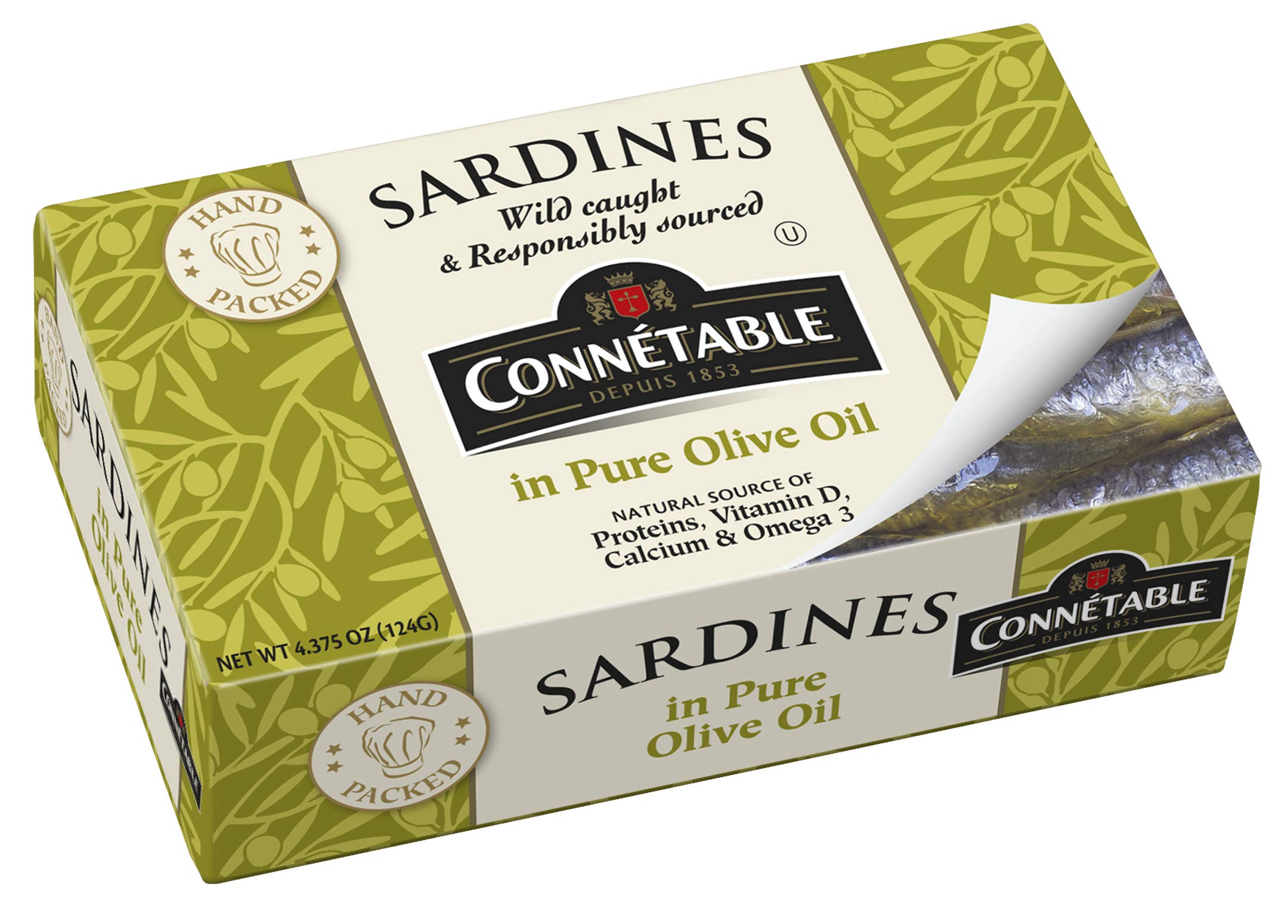 Connetable sardines in olive oil pack of 12, premium omega-3 source