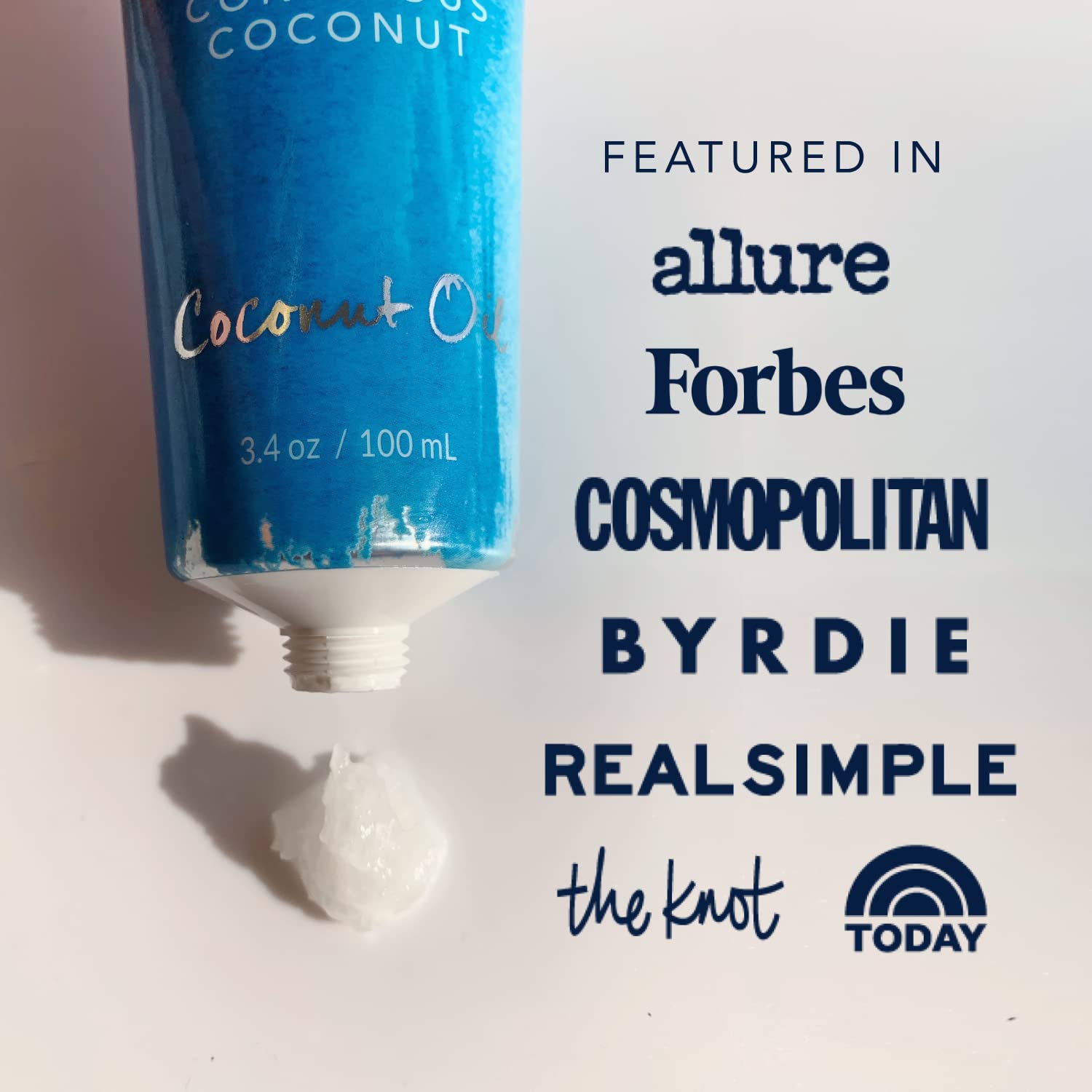 Conscious Coconut raw coconut oil on skin demonstrates light, non-greasy hydration.