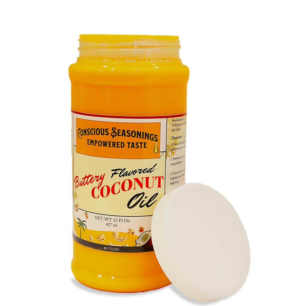 CONSCIOUS SEASONINGS CS versatile coconut oil supports baking and sautéing with buttery depth.