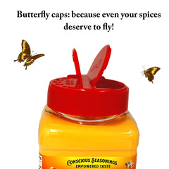 CONSCIOUS SEASONINGS ultra-fine texture popcorn salt ensures even coating on every kernel.