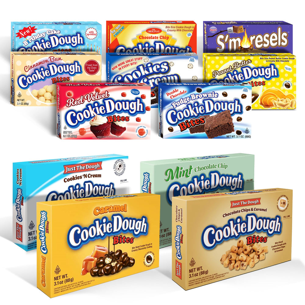 Cookie Dough Bites made in USA, highlighting quality ingredients in every bite.
