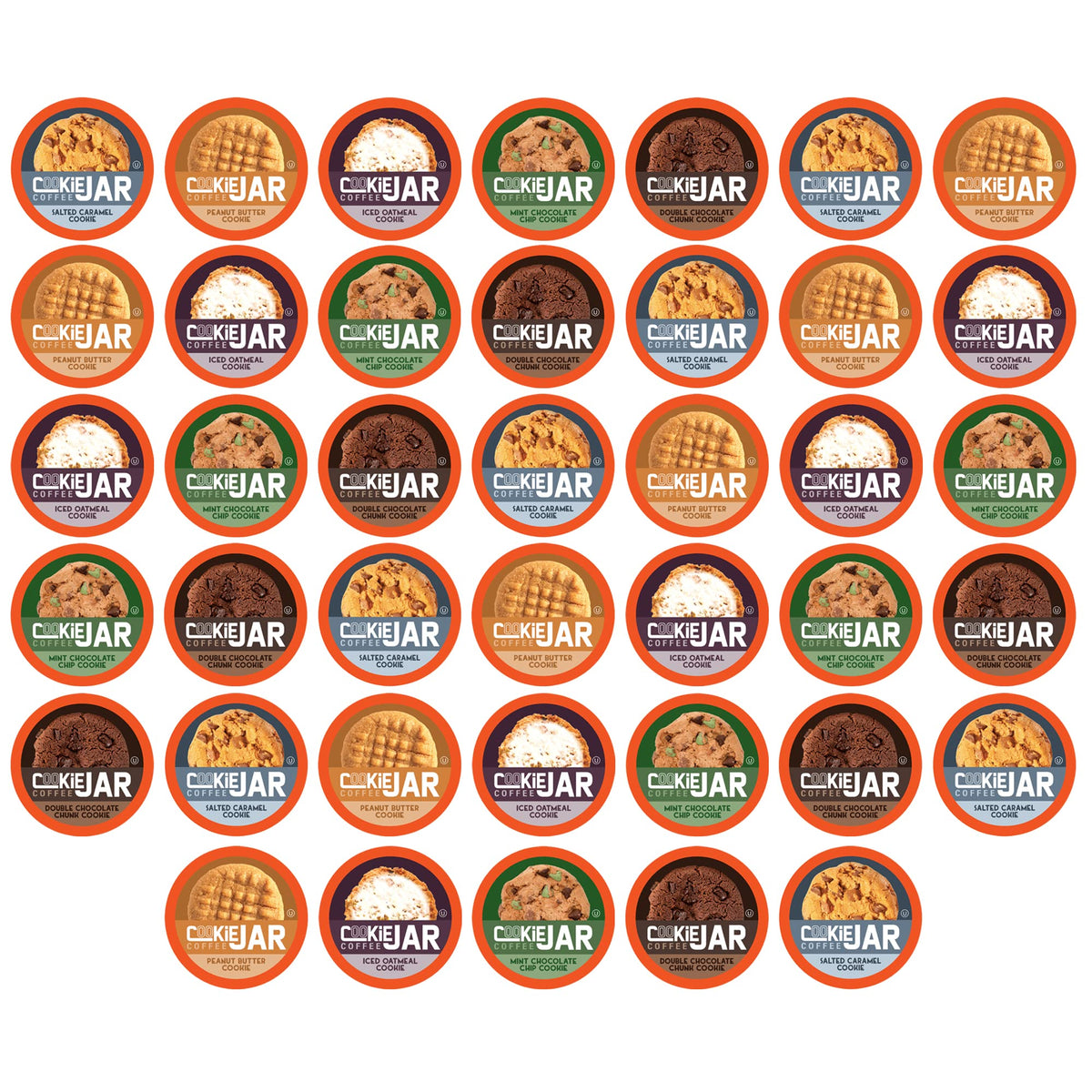 Cookie Jar assorted coffee pods box, 40-count variety for Keurig brewers, ideal for daily flavor rotation.