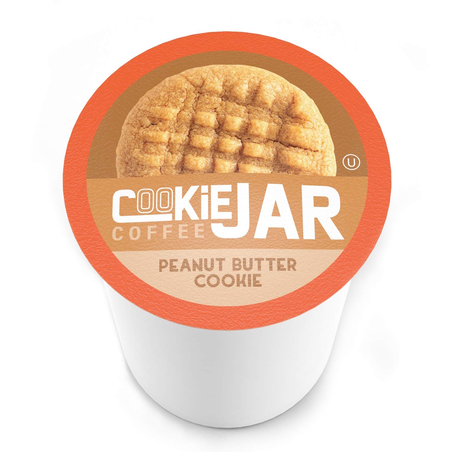 Close-up of Cookie Jar peanut butter coffee pod swirl capturing creamy flavor in every cup.