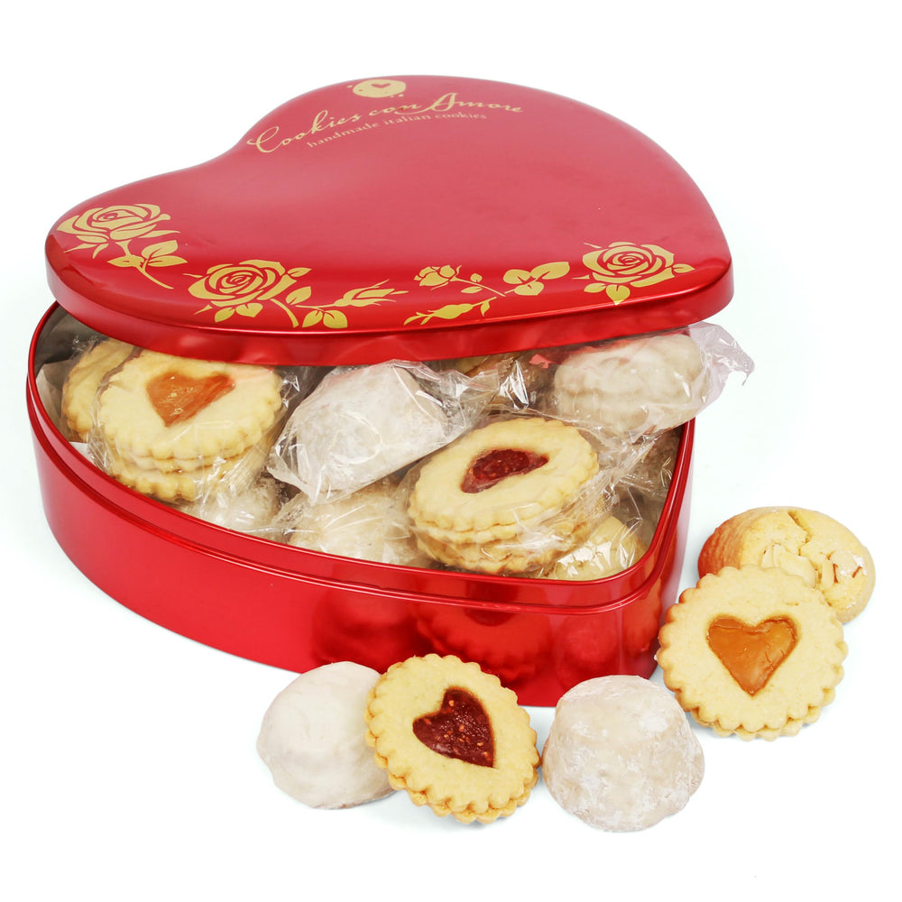 Cookies Con Amore wedding cookies with pecans, dusted sugar, perfect holiday or gift pairing