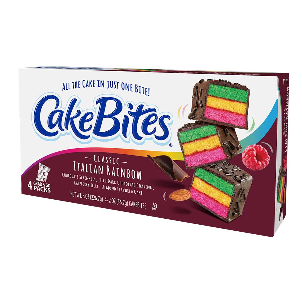 Cookies United Always Fresh Cakebites Italian Rainbow pack ready for grab-and-go snacking