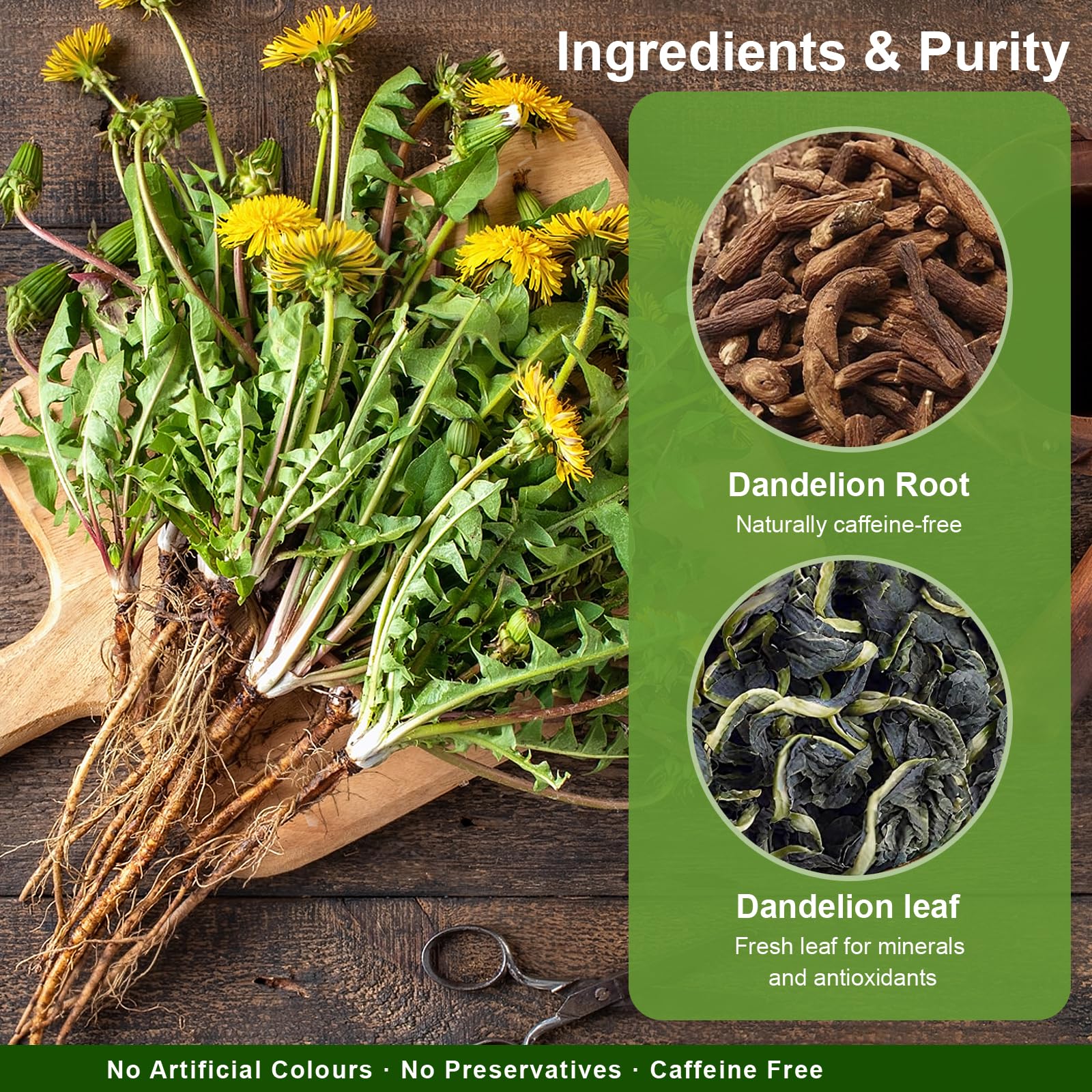 Cookools organic dandelion leaves and roots in simple packaging