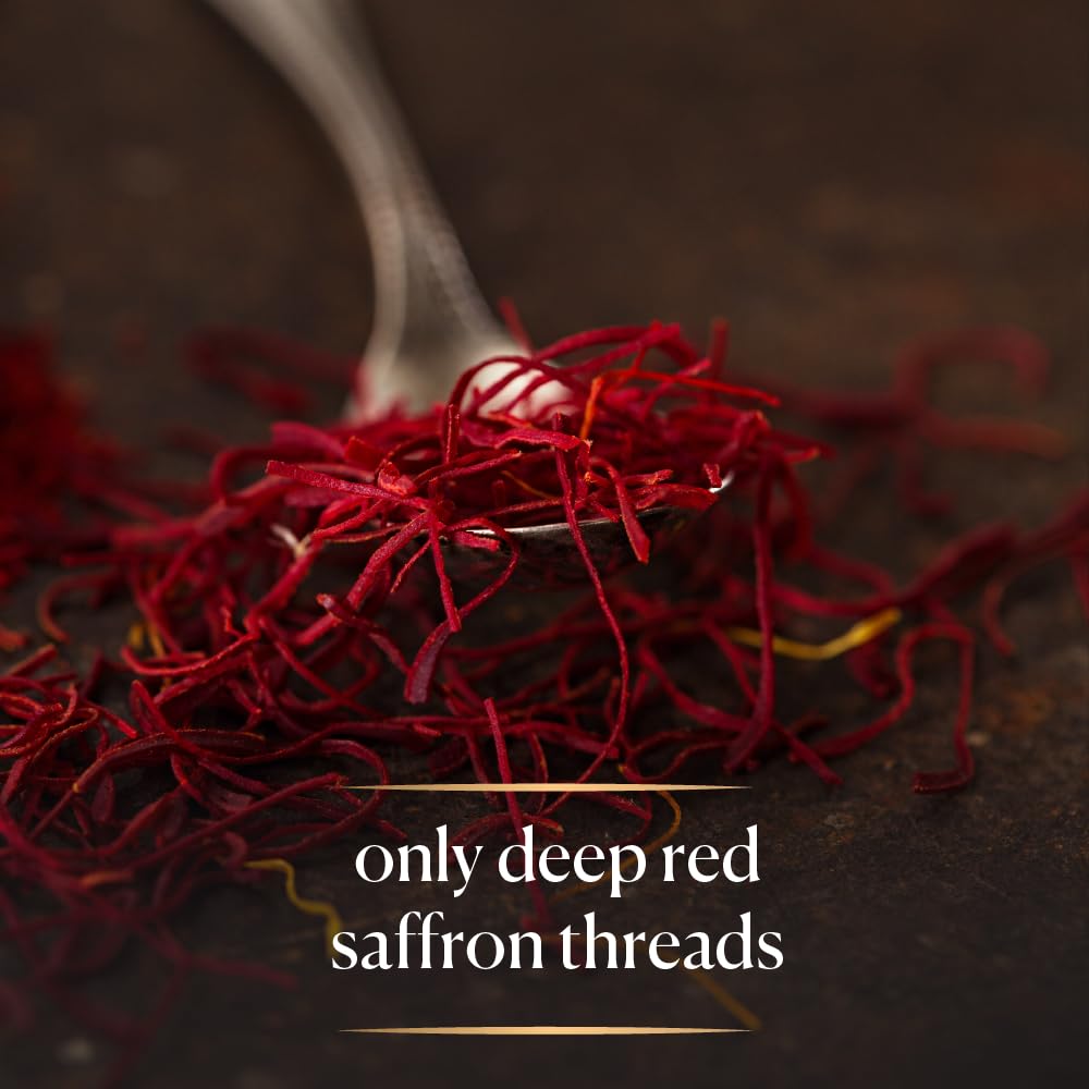 Cook's saffron tea infusion elevates beverages with earthy, fragrant notes.