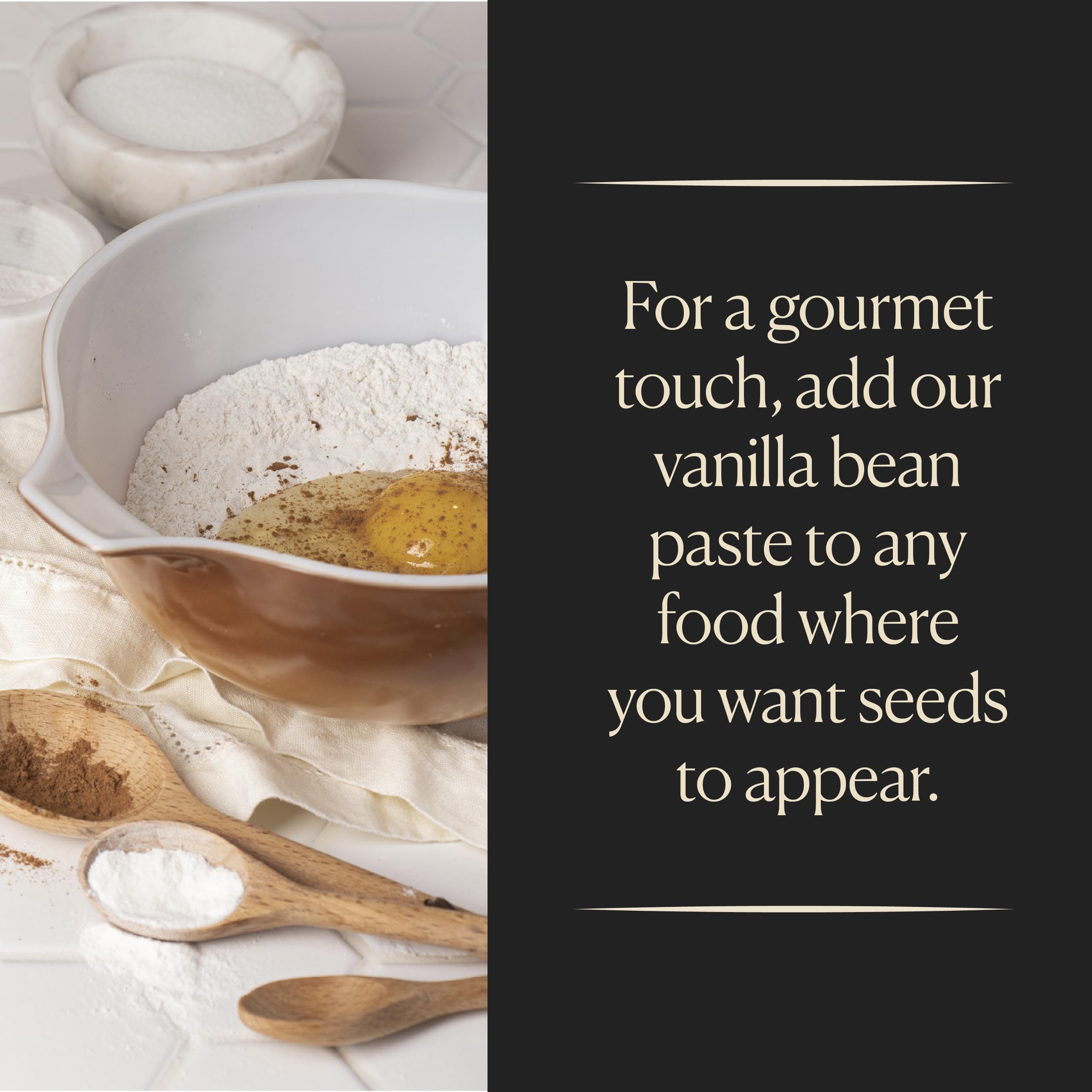 Cook's Vanilla Paste in gelato preparation reveals creamy texture and seeds.