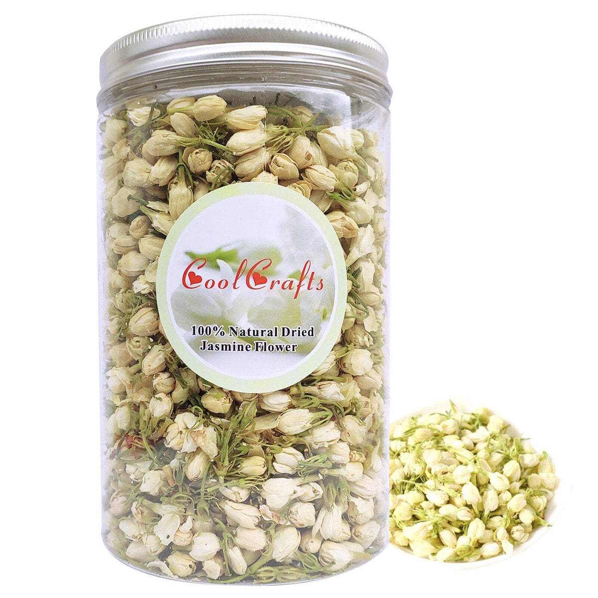 CoolCrafts dried jasmine buds in a sealed bottle preserve aroma and freshness.