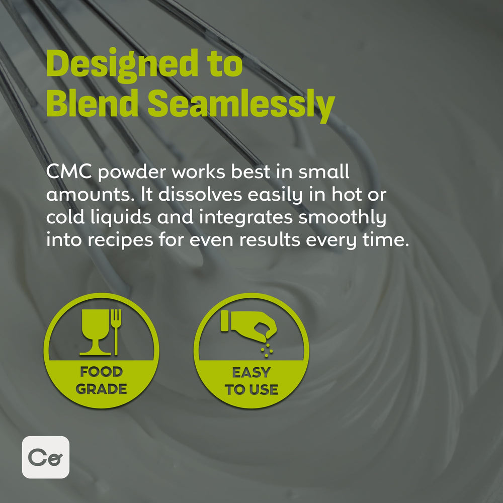 Coolinario CMC dissolves easily in hot or cold liquids for versatile use.