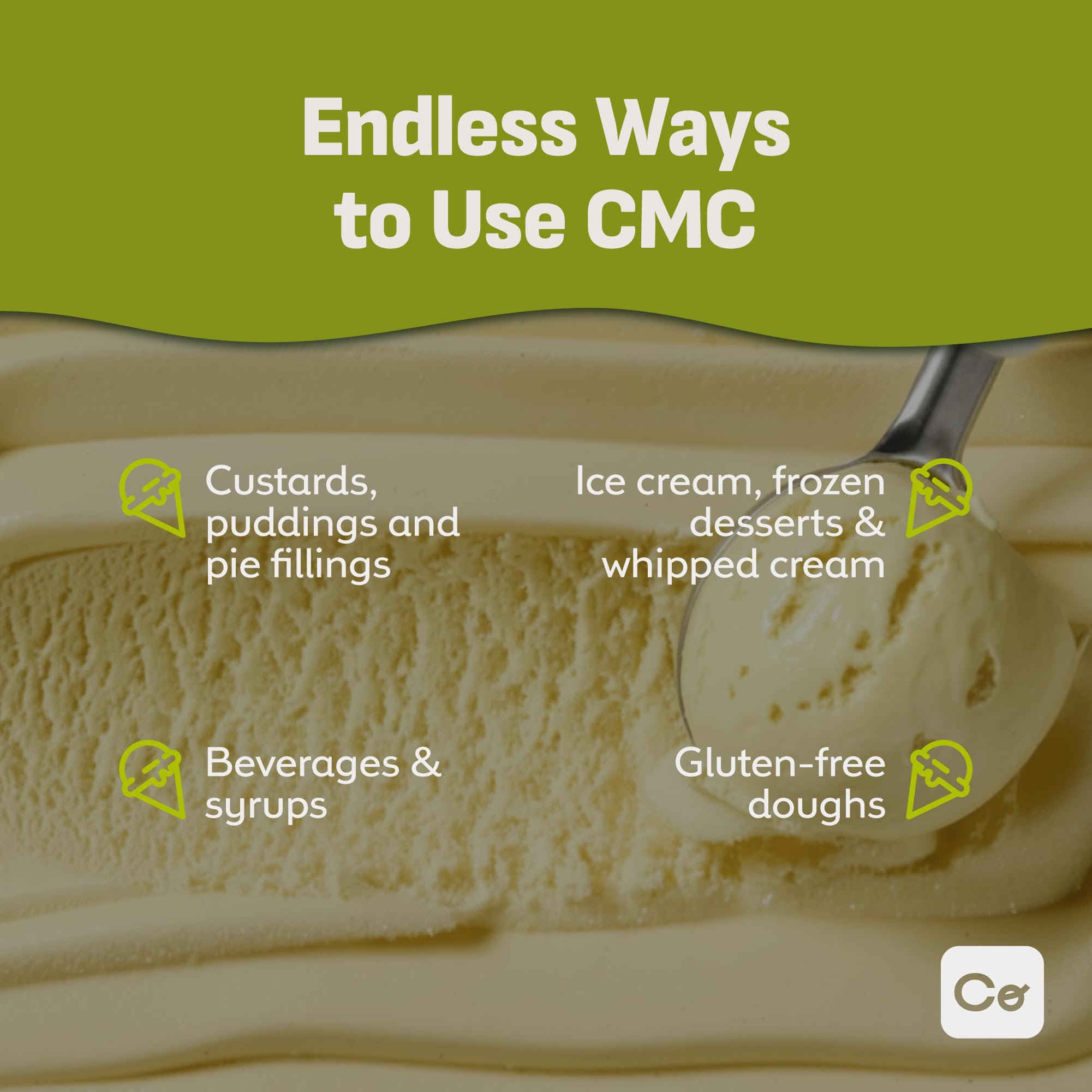 Coolinario CMC helps ice cream achieve a creamier, smoother texture.