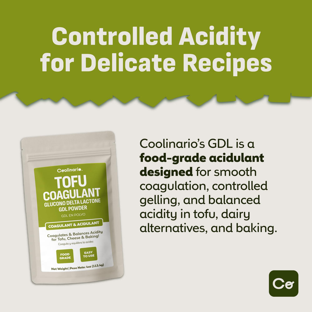 Coolinario GDL packaging-label emphasizes reliability for dairy and baking prep.