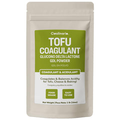 Coolinario GDL bottle pour shows gentle acidity for tofu coagulation.