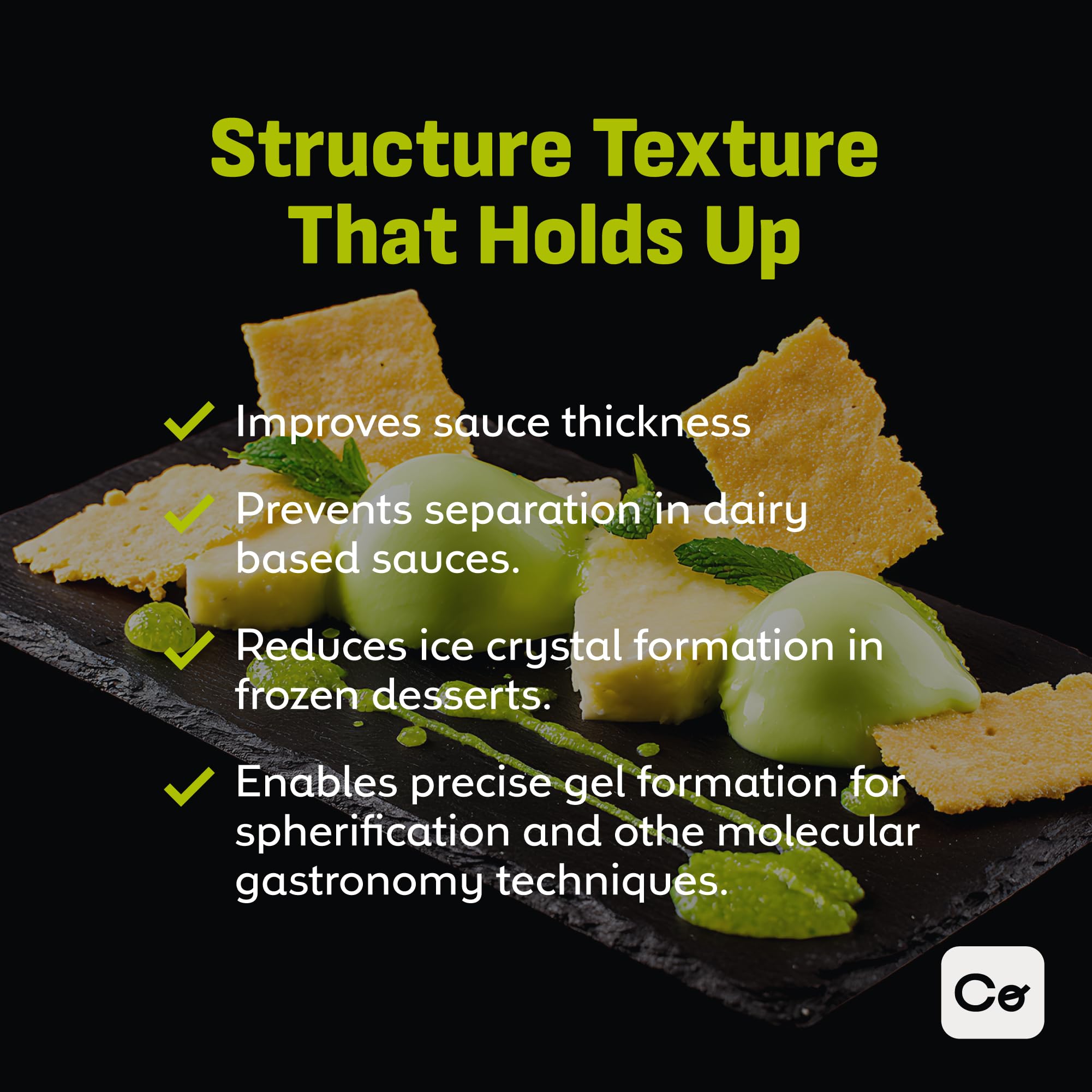 Coolinario sodium alginate powder enhances creamy dessert textures for smooth frozen treats.