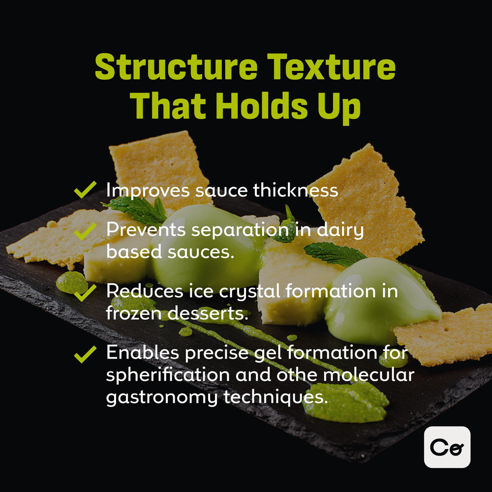 Coolinario sodium alginate powder enhances creamy dessert textures for smooth frozen treats.