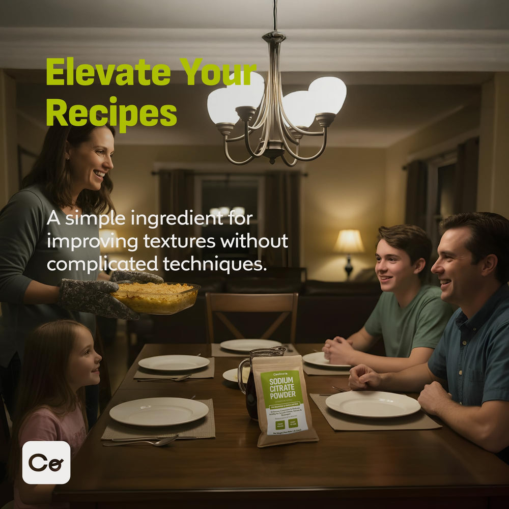 Coolinario Sodium Citrate Powder enhances texture in cream sauces and gravies for steady emulsions.