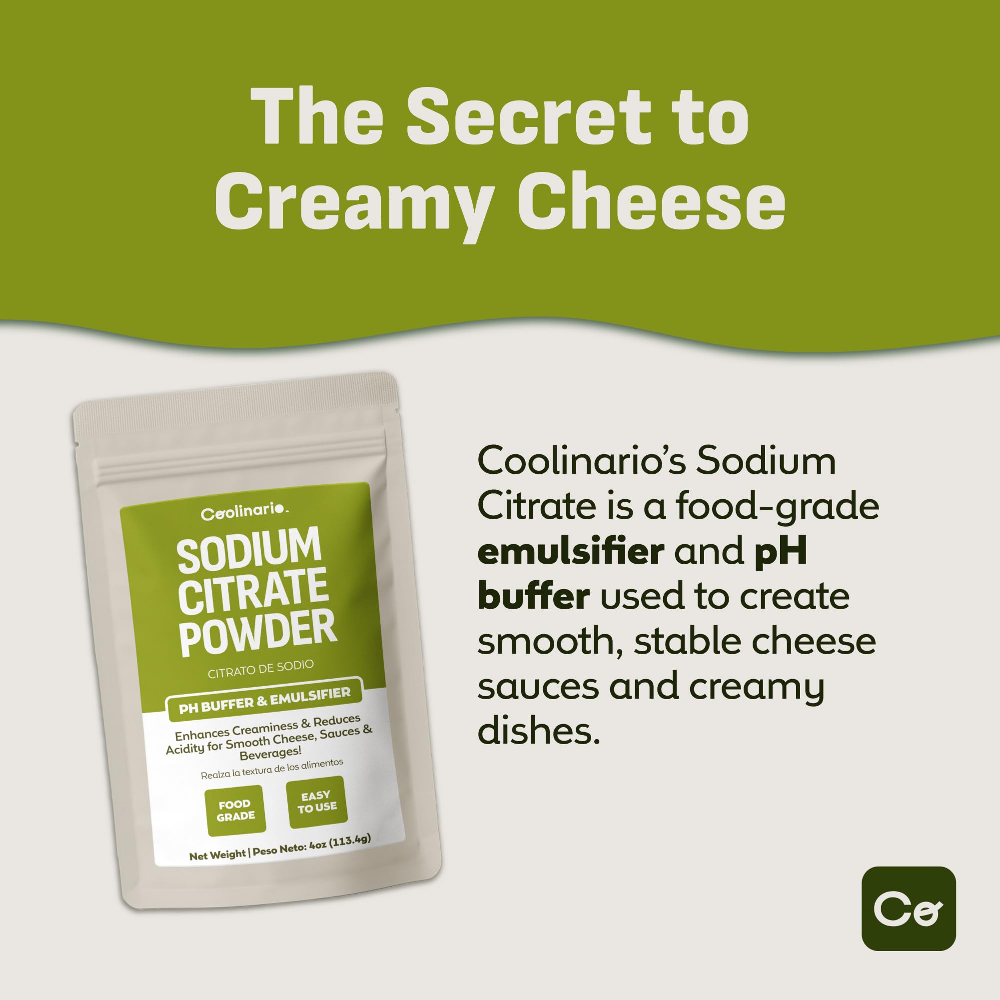 Coolinario Sodium Citrate Powder dissolves quickly, helping emulsions stay cohesive in hot or cold liquids.