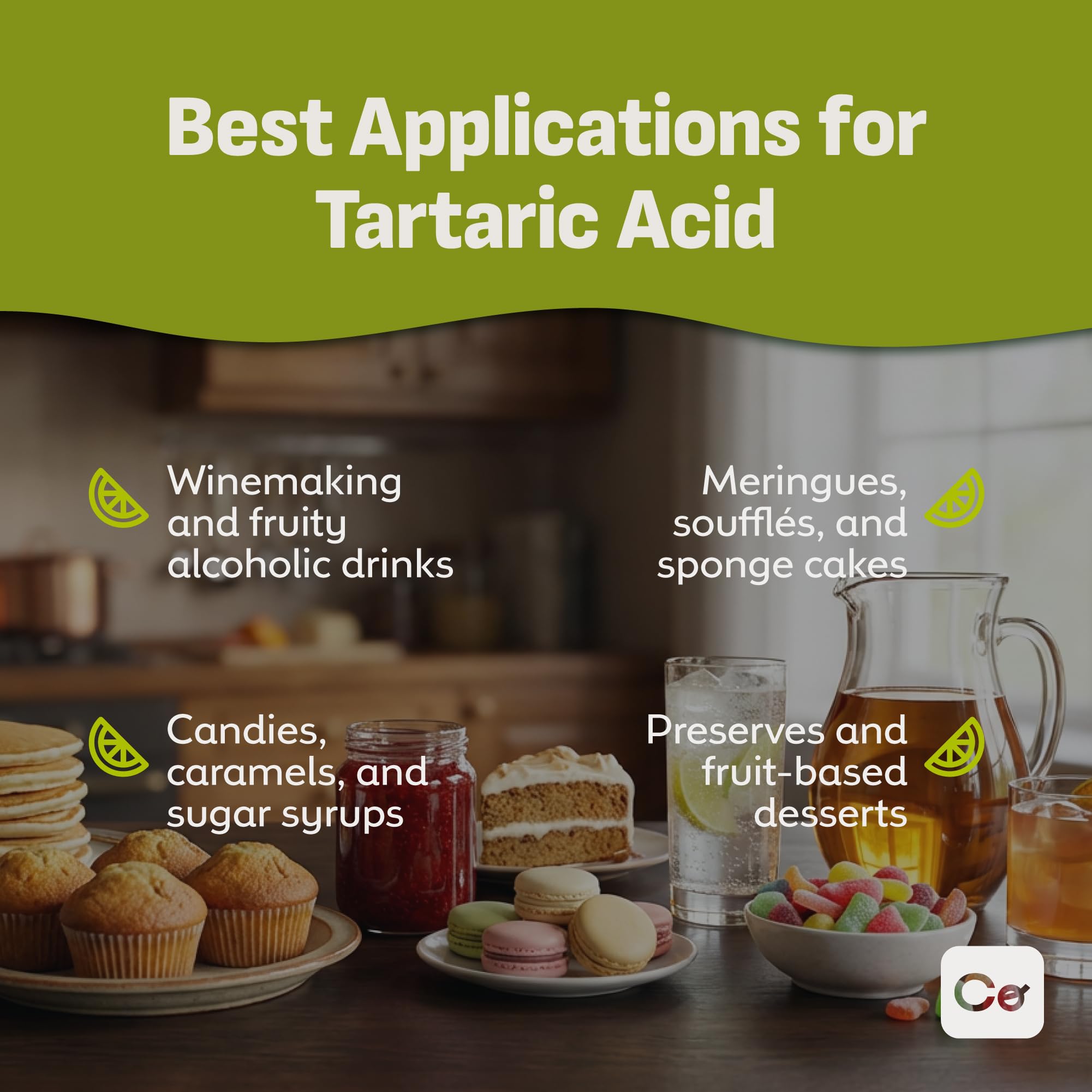 Coolinario Tartaric Acid Powder stored in a sealed, dry container.