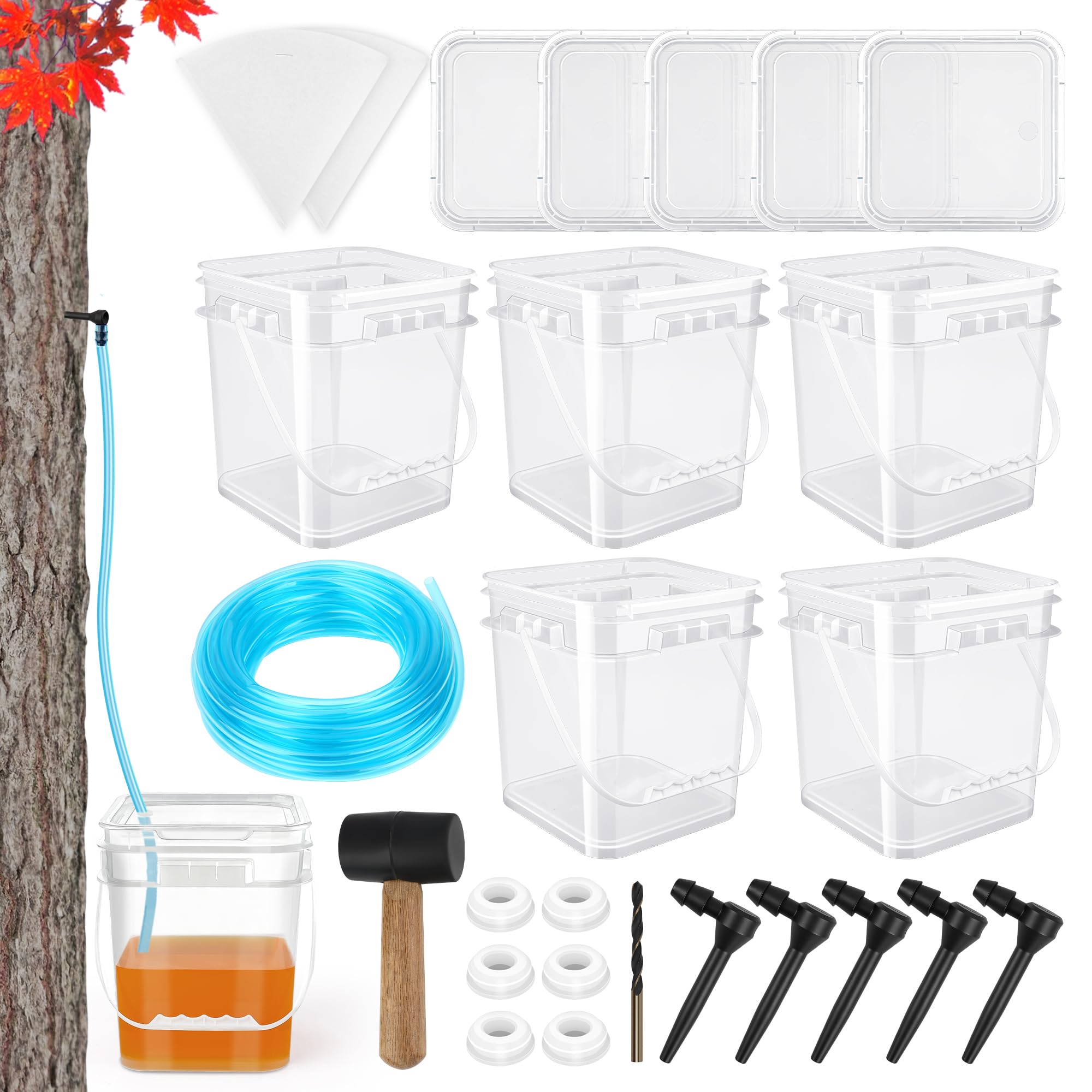 Coolrunner Maple Syrup Tapping Kit with black taps for home sap collection
